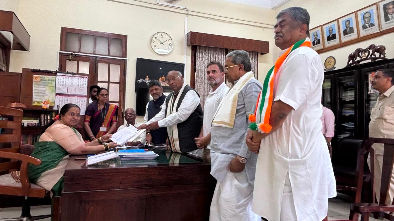 ರಾಜ್ಯಸಭೆ ಚುನಾವಣೆಗೆ ಮಲ್ಲಿಕಾರ್ಜುನ ‌ಖರ್ಗೆ ನಾಮಪತ್ರ ಸಲ್ಲಿಕೆ